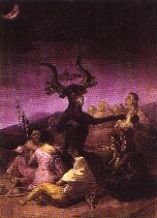 Сборище на сатанисти в картина на Франциско Гоя