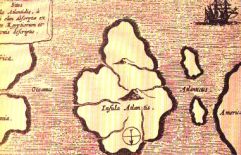 Карта от 1678 г. на хипотетичната Атлантида